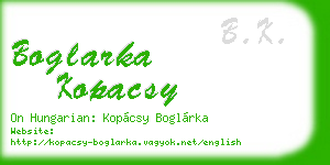boglarka kopacsy business card