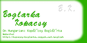 boglarka kopacsy business card